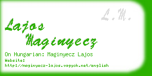 lajos maginyecz business card